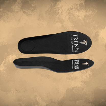 Carbon fiber insoles,  front side from a side angle